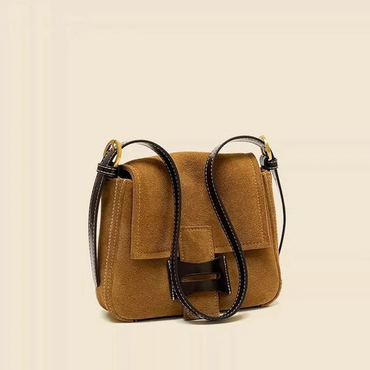 Dull Polish Genuine Leather Shoulder Messenger Bag